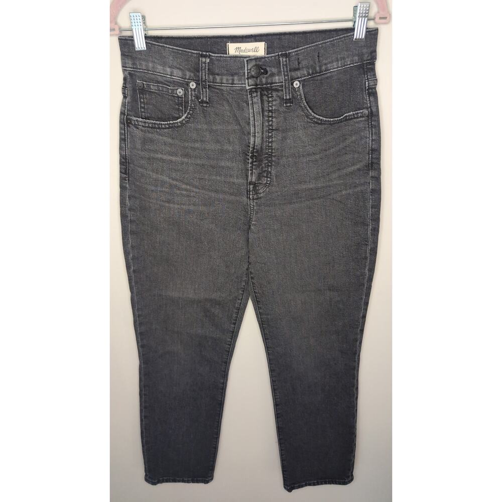 Madewell Perfect Vintage Crop Jeans Size 28 Black High Rise Denim